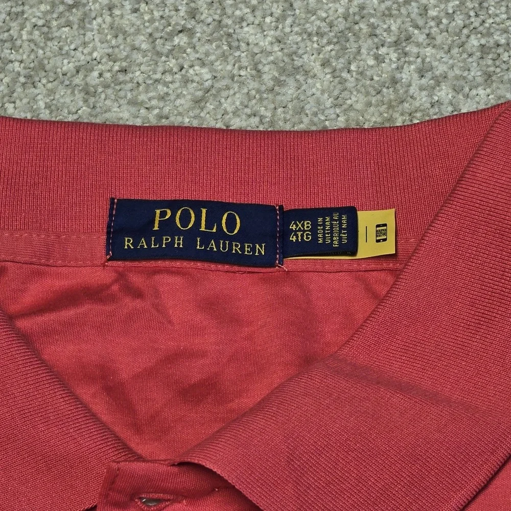 Polo Ralph‎ Lauren Men's Polo Shirt 4XB Pink Classic Fit Short Sleeve Cotton